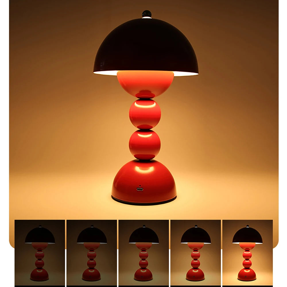 LED Mushroom Table Lamp – Rechargeable Touch-Control Flower Bud Desk Light for Bedroom Night and Room Decoration