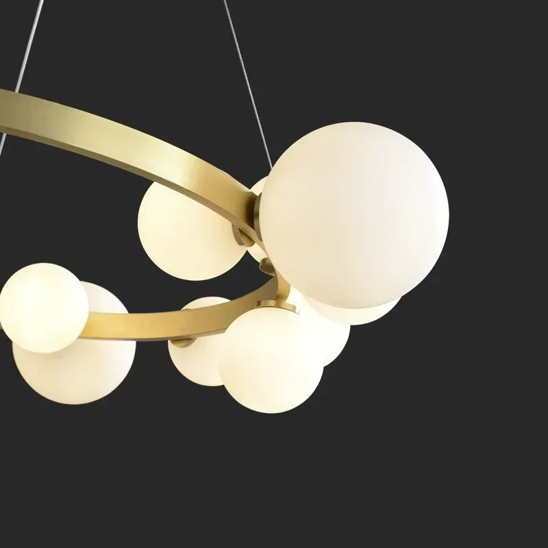 Simple Modern Chandelier – Clear Glass Ball LED Hanging Lamp for Living Room, Dining Room & Bedroom