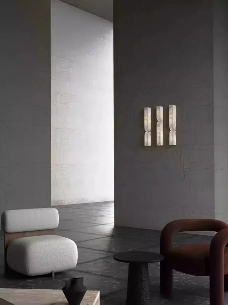 Modern Marble LED Wall Lamp – Warm Ambient Copper Sconce for Bedroom, Living Room, and Interior Décor Walls