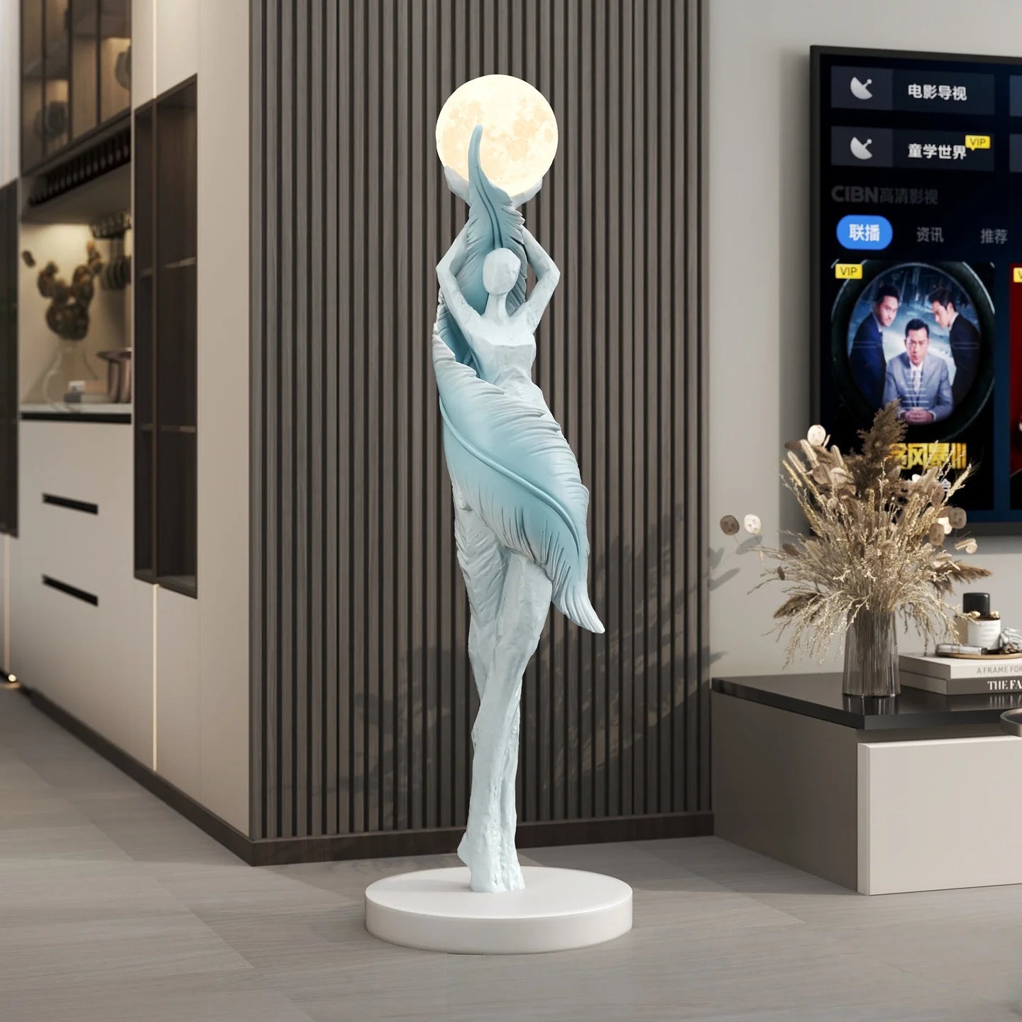 Modern Art Humanoid Floor Lamp – High-End Resin Sculpture LED Atmosphere Light for Living Room and Bedroom