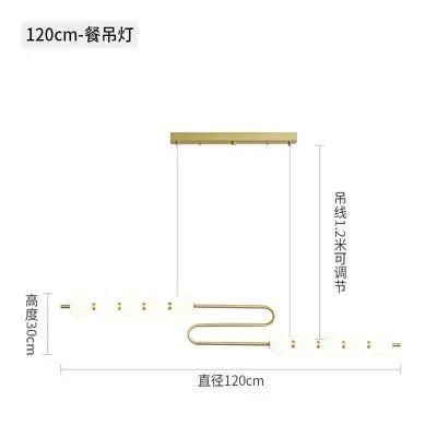 Modern Nordic Classic LED Pendant Light – Pearl Necklace Style Chandelier for Dining and Living Rooms