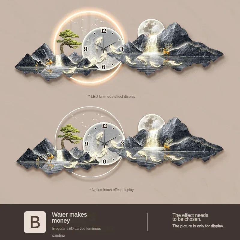 Luxury LED Wall Clock – Modern Nordic Silent Timepiece With Ambient Backlight for Living Room and Home Décor