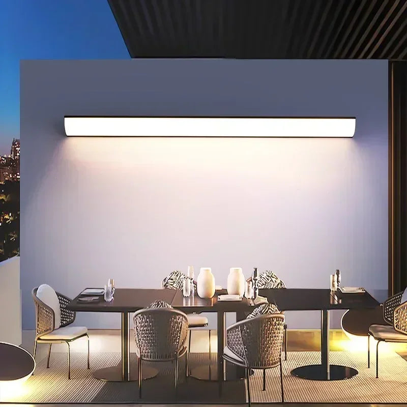 Minimalist Long Strip Wall Lamp – Waterproof Outdoor Wall Light, Motion Sensor Garden, Villa, Porch, Courtyard Lighting