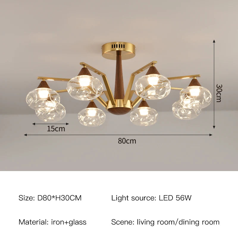 Modern LED Glass Ball Chandeliers – Contemporary Ceiling Lighting for Living Room, Dining Table, Bedroom & Home Decor