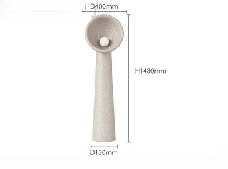 Wabi Sabi Resin LED Floor Lamp – Cream Sandblasted Minimalist Corner and Bedside Lighting for Bedroom and Living Room