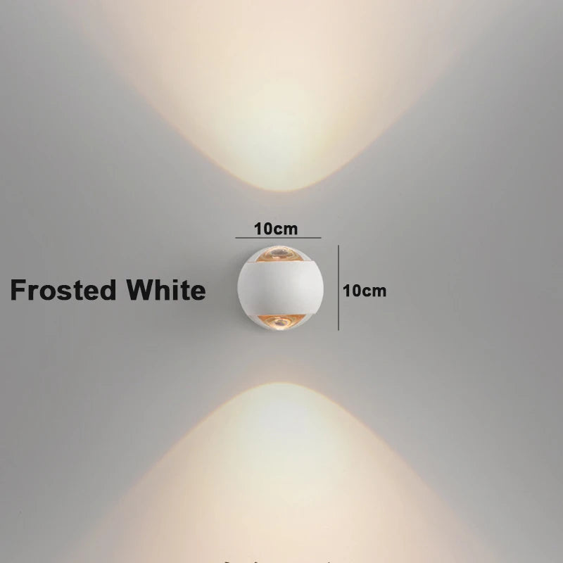Modern Frosted Metal LED Wall Lamp – Rotatable Up Lamp; Down Acrylic Lens Sconce for Luxury Bedroom and Nordic Interior Lighting