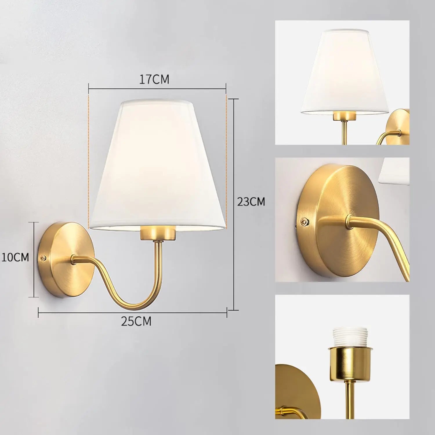 Modern Fabric Wall Lamp – Retro-Inspired Bedside and Living Room Sconce with E27 LED Compatibility