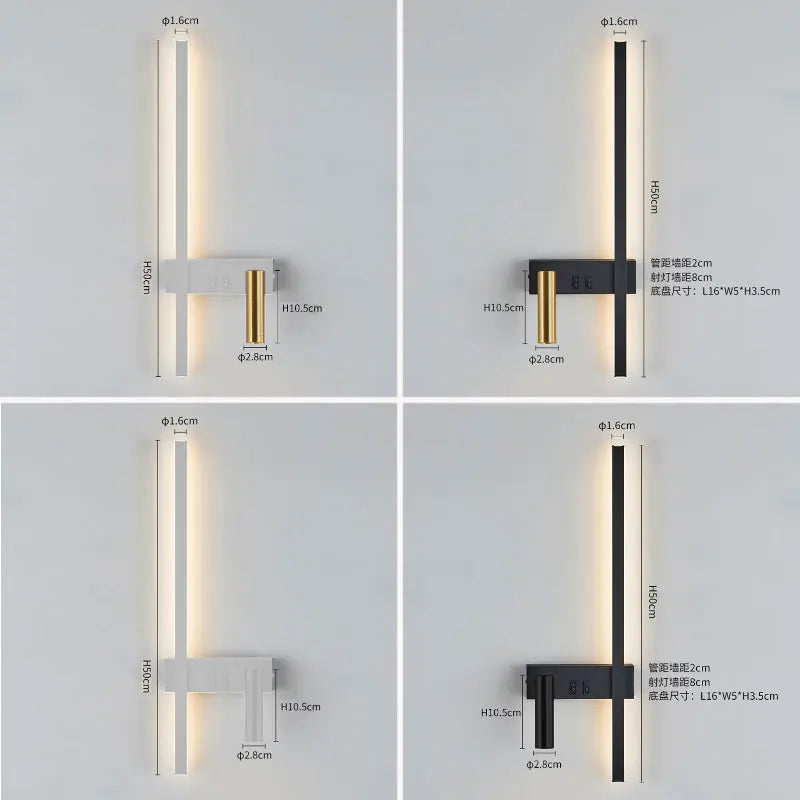 Nordic Modern Minimalist LED Wall Lamp – Black & White Luxury Decorative Light for Living Room, Sofa Background & Bedside