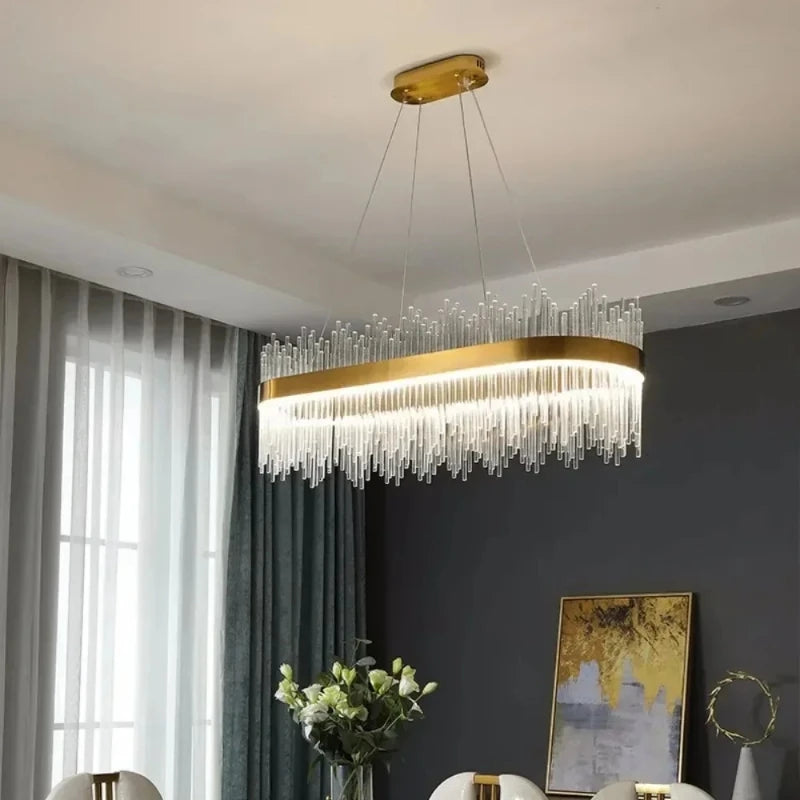 Light Luxury Post-Modern Crystal Chandelier – Round Atmosphere Pendant for Living Room, Bedroom & Dining Room