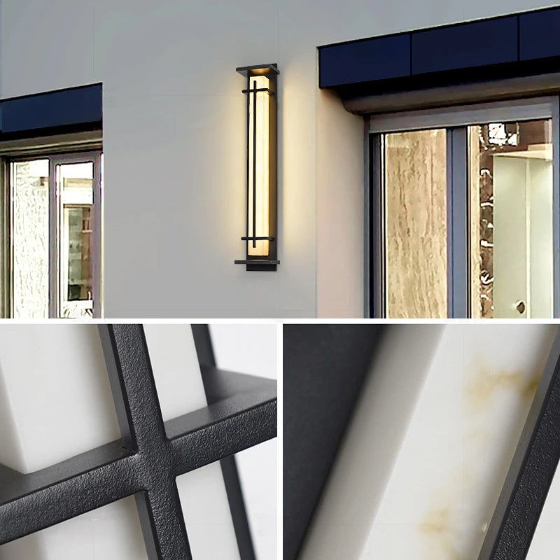 Applique murale extérieure – Lampe moderne et simple en acier inoxydable étanche pour villa, porche, balcon et terrasse de jardin