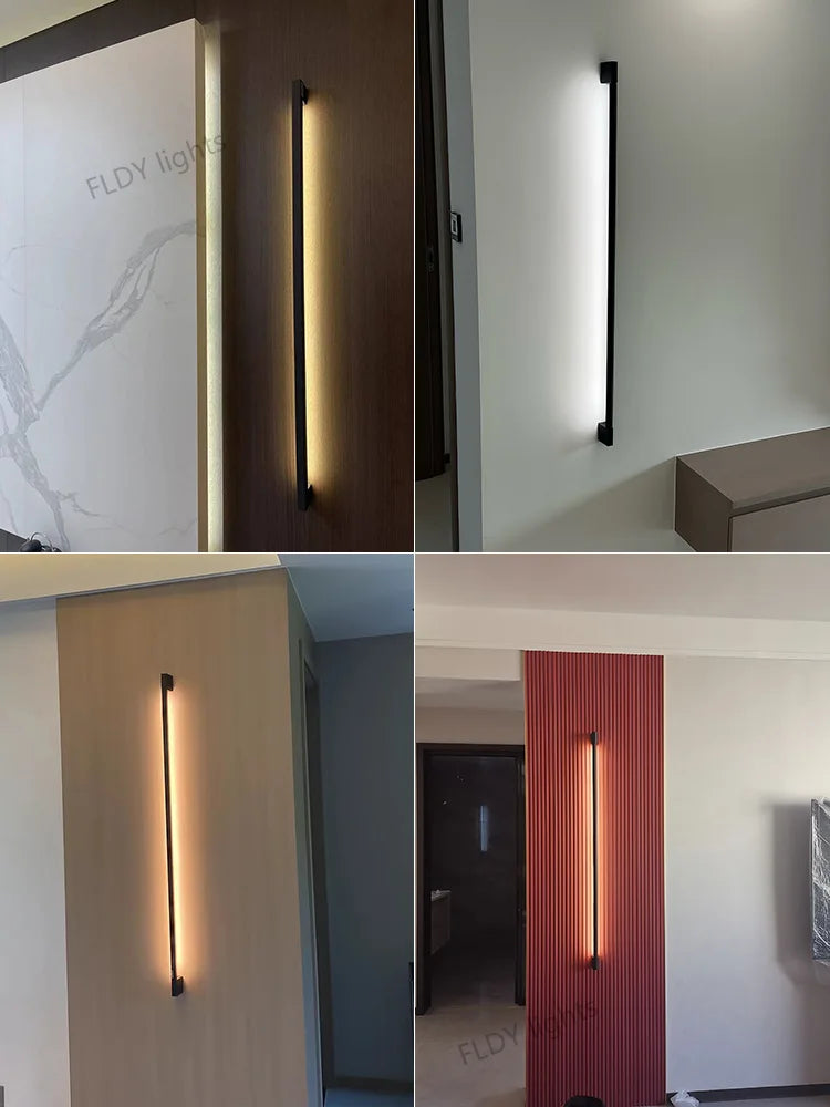 Modern Minimalist Long LED Wall Lamp – Nordic Background Wall Light for Bedroom, Living Room