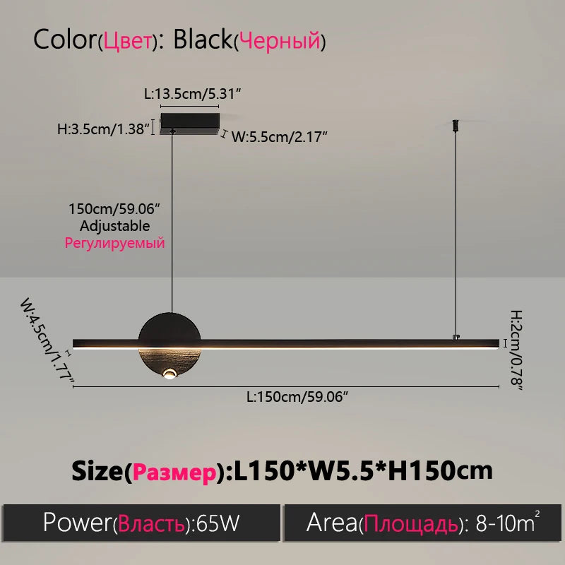 Nordic Modern Chandelier – Black Pendant Light for Dining Room, Kitchen, Bar & Restaurant