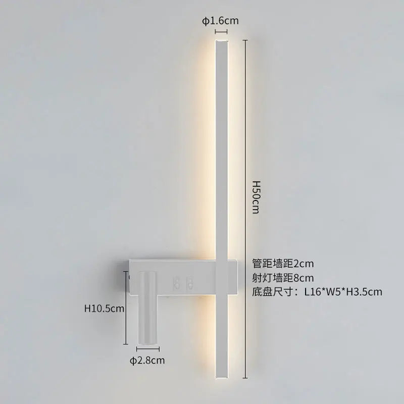 Nordic Modern Minimalist LED Wall Lamp – Black & White Luxury Decorative Light for Living Room, Sofa Background & Bedside