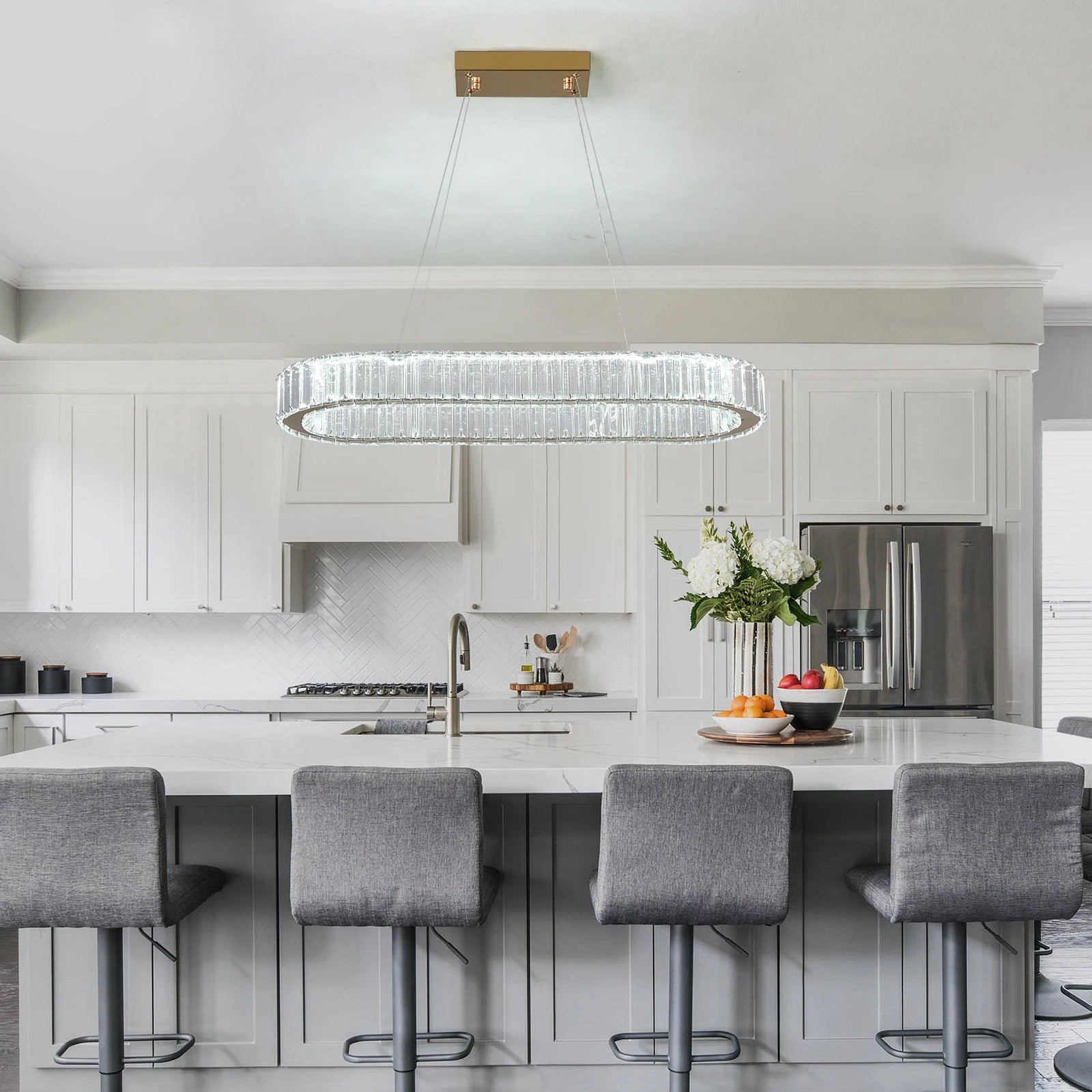 Modern Crystal Ceiling Chandelier – Elegant LED Lighting for Living Room, Bedroom & Restaurant Décor