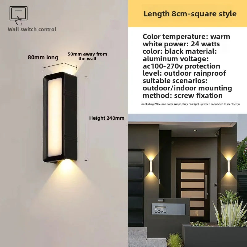 Outdoor Waterproof Wall Lamp – Contemporary LED Lighting for Villa Courtyards, Corridors, and Guesthouses