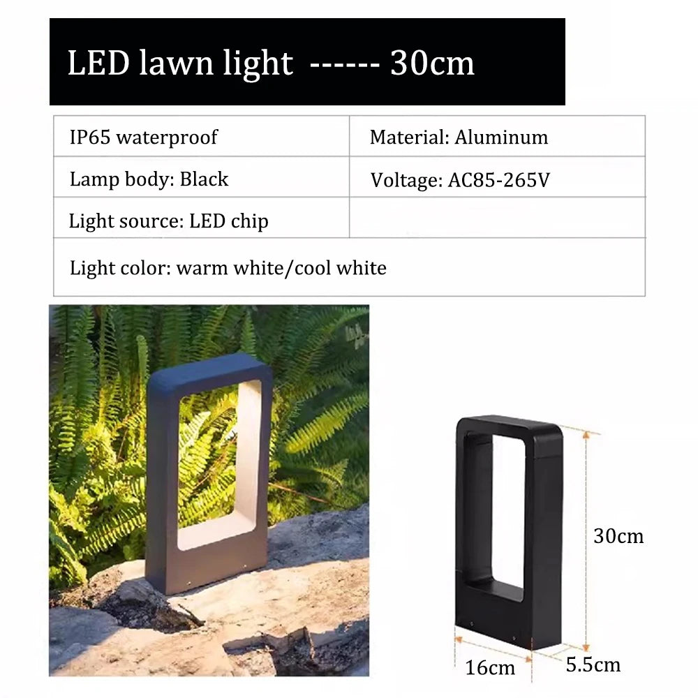 Outdoor Waterproof Lawn Light – Aluminum LED IP65 Garden, Courtyard & Aisle Lighting Fixture