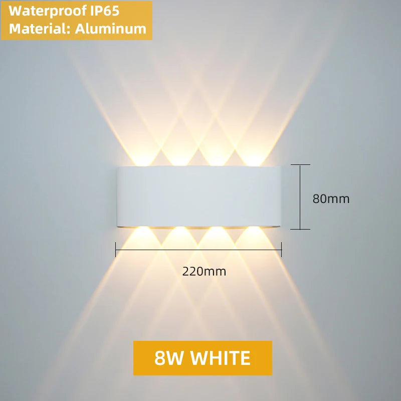 Aluminum Interior Wall Light – Waterproof IP65 LED Up &amp; Down Wall Lamp for Bedroom, Living Room, Garden & Stairs