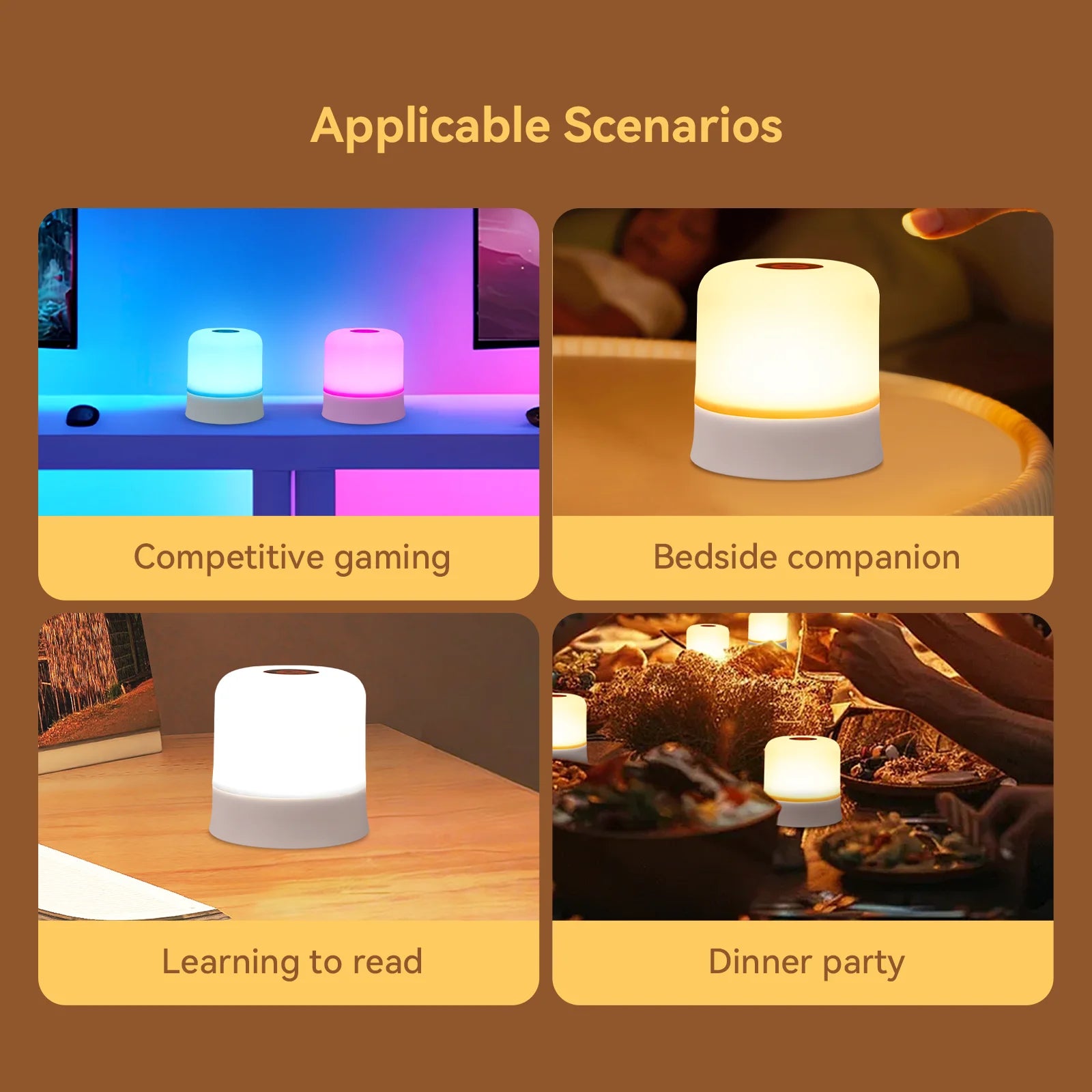 Rechargeable LED Night Light with Remote and Touch Control – RGB Dimmable Portable Lamp for Bedroom and Kids Room