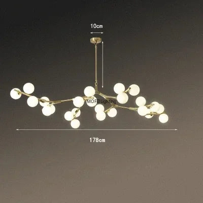 Nordic Creative Magic Bean Molecular Chandelier – Modern Branch LED Pendant Light