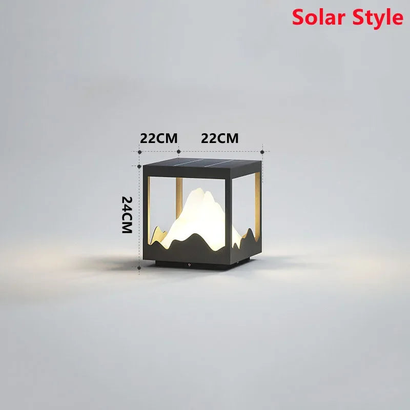 Solar Post Light Outdoor – IP65 Waterproof Auto Dusk to Dawn Stainless Steel Pathway Lamp for Garden, Villa, Courtyard, Fence Lighting