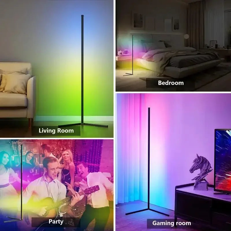 155CM RGB Dream Color Floor Lamp – Music Sync 16 Million Color Changing LED Standing Mood Light for Bedroom and Living Room