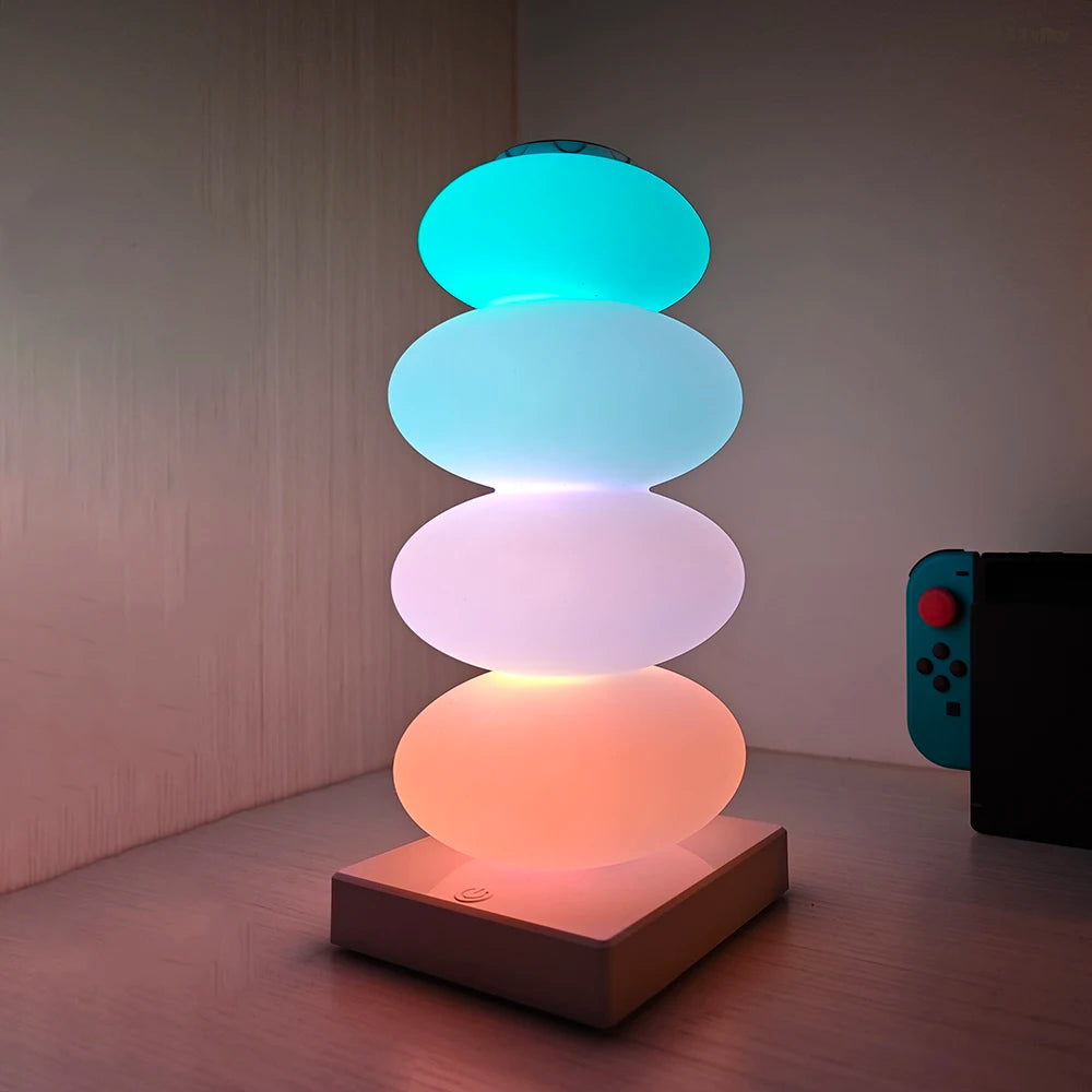 RGB Color Changing Bedroom Table Lamp – DIY Multi-Step Light with Touch Switch for Bedside Decorative Ambience