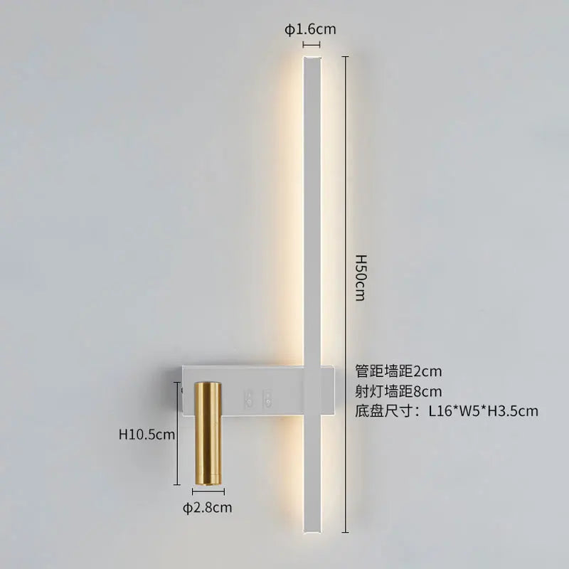 Nordic Modern Minimalist LED Wall Lamp – Black & White Luxury Decorative Light for Living Room, Sofa Background & Bedside