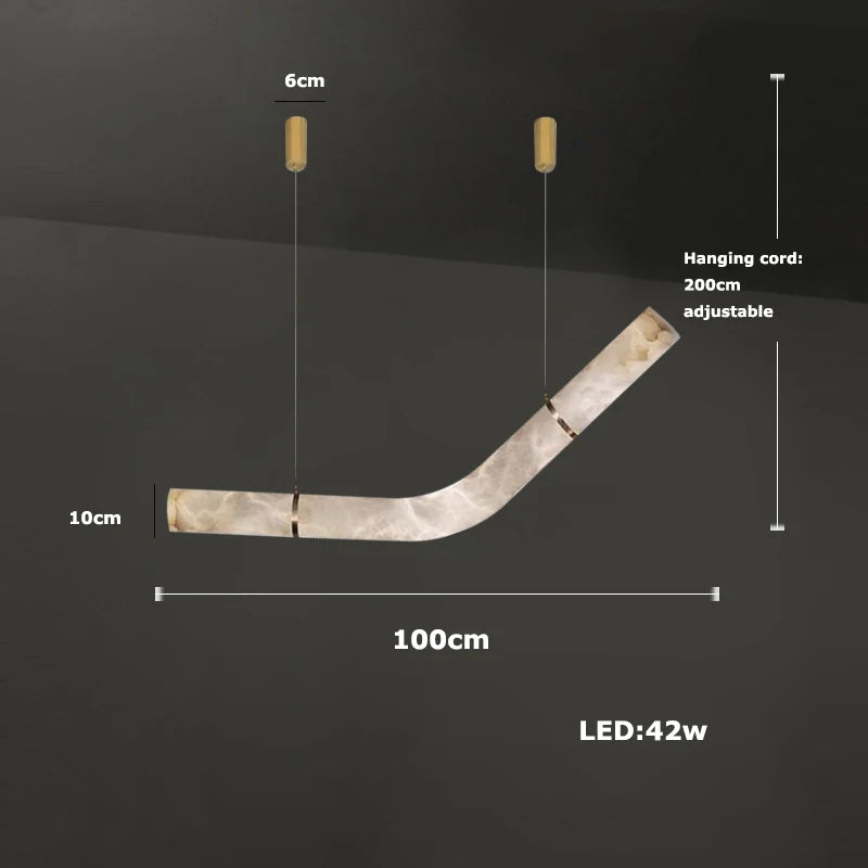 Retro Solid Marble LED Hanging Lamp – DIY Art Deco Chandelier for Dining Room & Living Spaces