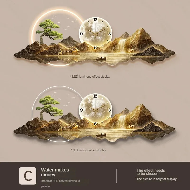 Luxury LED Wall Clock – Modern Nordic Silent Timepiece With Ambient Backlight for Living Room and Home Décor