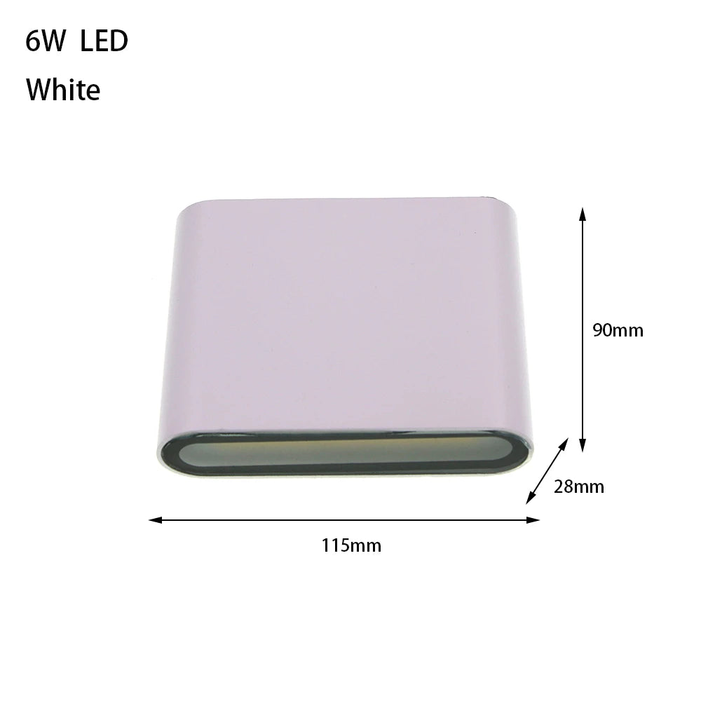 6W, 12W, 24W LED Outdoor Waterproof Wall Lamp – Aluminum Exterior Wall Sconce for Bedroom, Living Room, Balcony