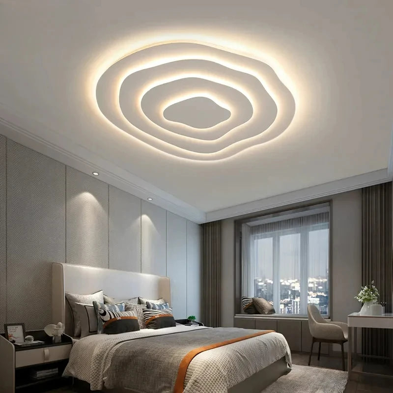 Nordic Corrugated Bedroom Chandelier – Creative Flush Mount Ceiling Light for Bedroom, Living Room & Terrace