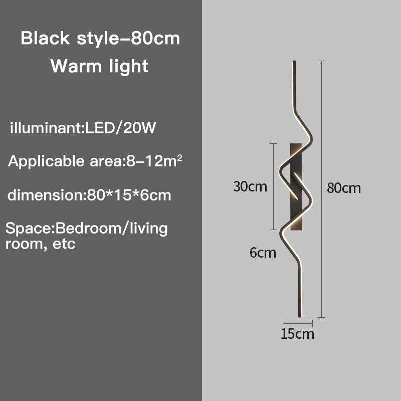 Modern Long LED Wall Lamp – Nordic Aluminum Decorative Light for Living Rooms, Corridors, and Home Interior Walls