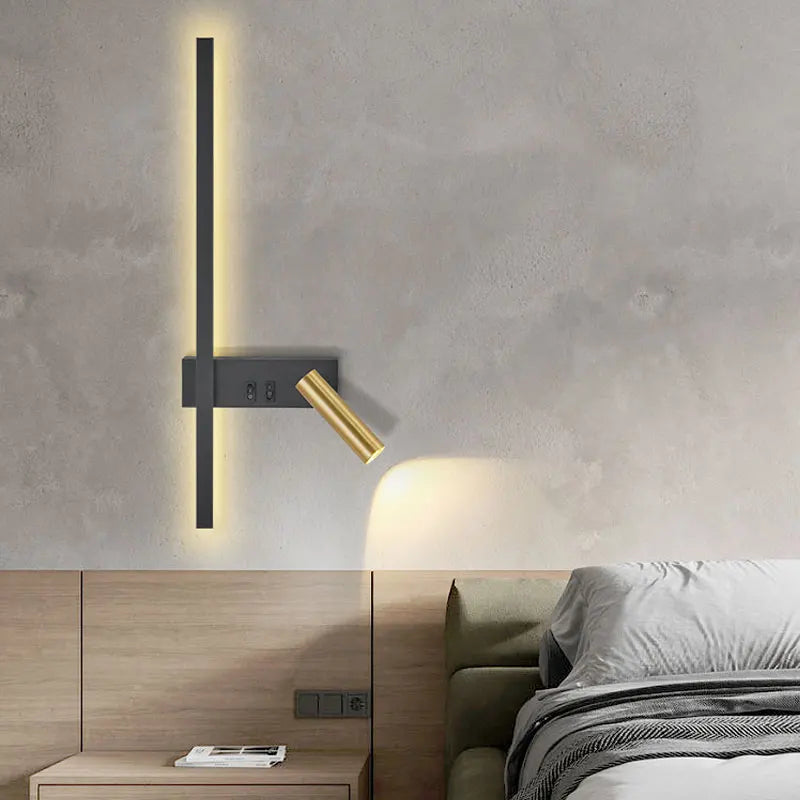 Nordic Modern Minimalist LED Wall Lamp – Black & White Luxury Decorative Light for Living Room, Sofa Background & Bedside