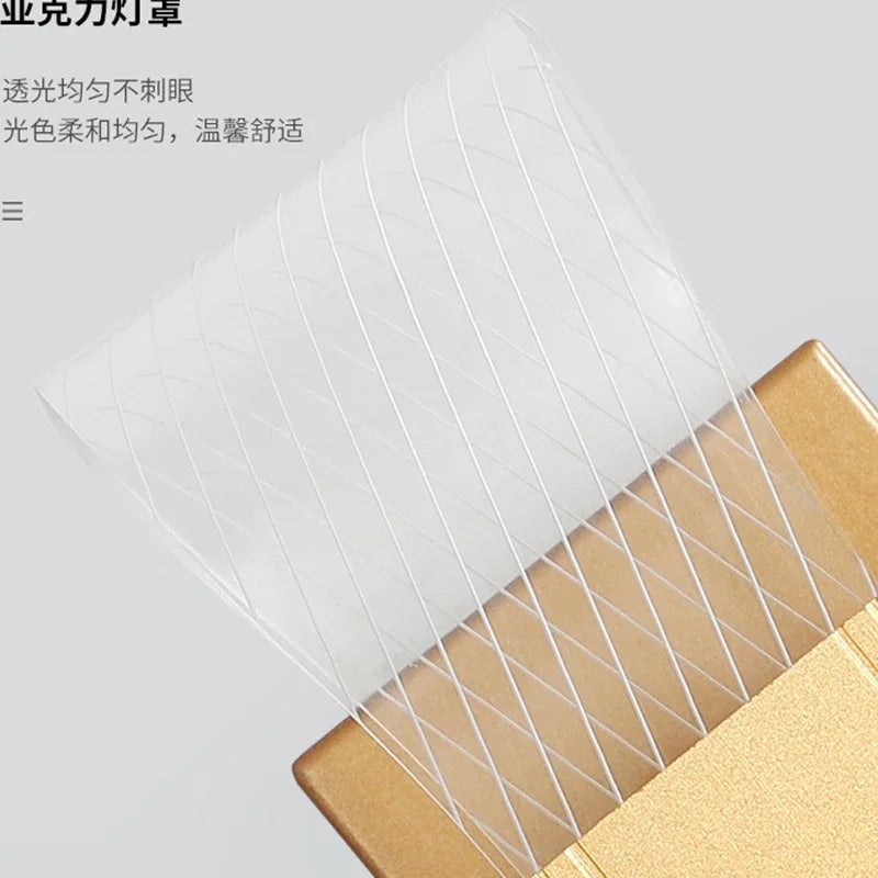 Nordic Luxury Aluminum LED Wall Lamp – Modern Gold Bedside and Living Room Decorative Up–Down Light