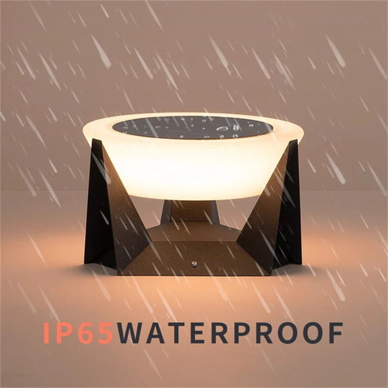 Modern LED Solar Garden Column Lamp, Waterproof Fence Gate Cap Post Light, Patio & Landscape Lighting Decoration