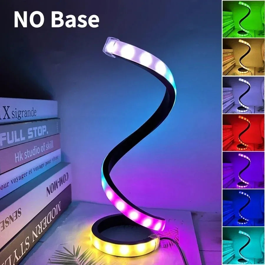 Creative Spiral LED Night Light – Dimmable 3-Color Desk and Bedside Lamp for Modern Bedroom and Office Décor