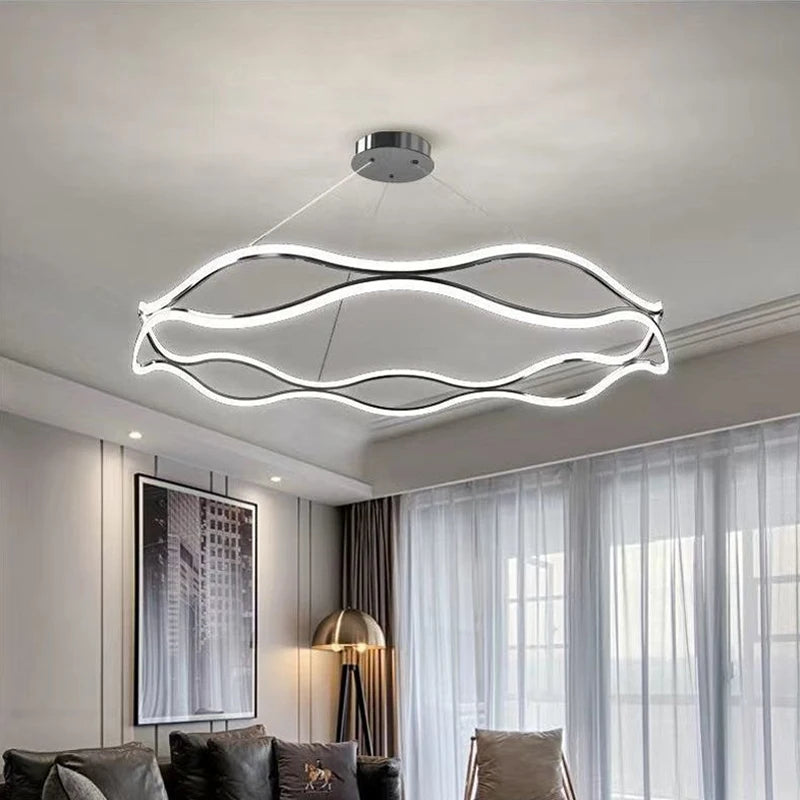 Modern Minimalist Restaurant Chandelier – Nordic Luxury LED Ceiling Light for Living Room, Bedroom & Dining Spaces