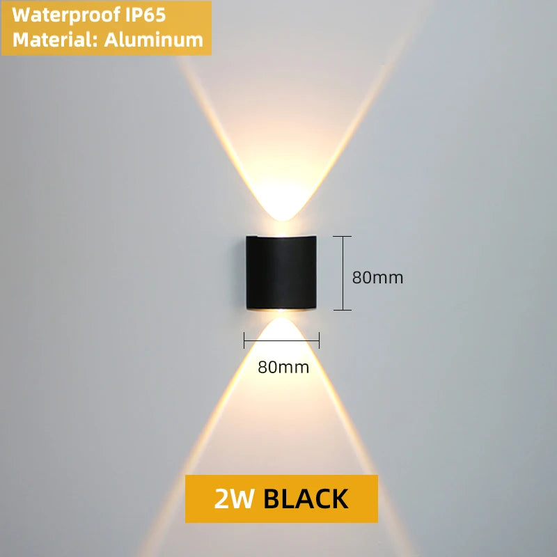 Aluminum Interior Wall Light – Waterproof IP65 LED Up &amp; Down Wall Lamp for Bedroom, Living Room, Garden & Stairs