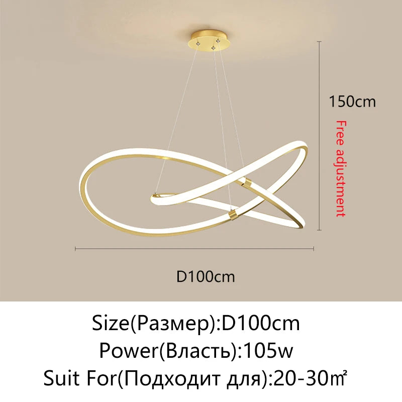 Modern LED Chandelier – Decorative Ceiling Light for Living Room, Dining Room, Bedroom & Kitchen