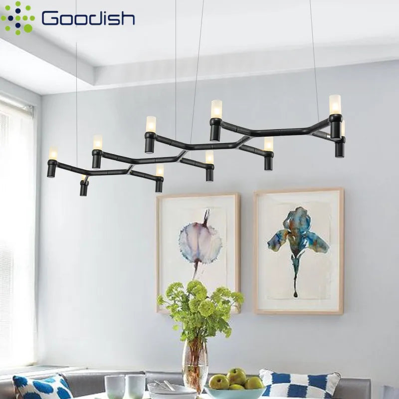 Modern Luxury Metal & Frosted Glass Geometric Ceiling Light – Adjustable Multi-Light Chandelier for Living Room, Dining Room & Hotels