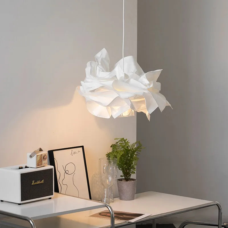 Minimalist Paper Chandelier Lighting – DIY White Pendant Lamp for Bedroom, Living Room & Home Interior (E27 LED)