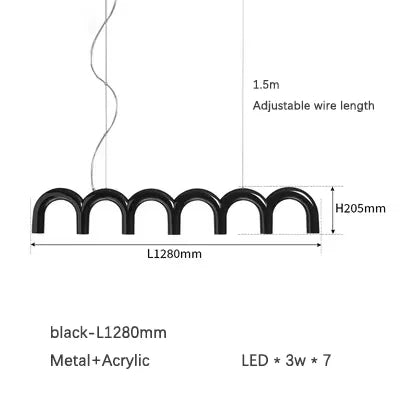 Oblure Arch Chandelier – Post-Modern U-Shaped Pendant Light