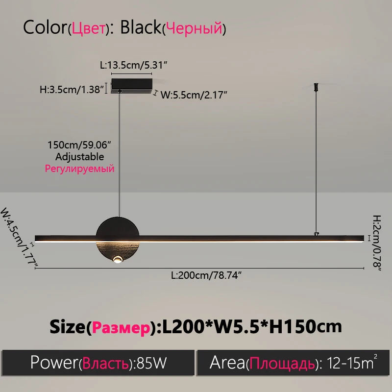 Nordic Modern Chandelier – Black Pendant Light for Dining Room, Kitchen, Bar & Restaurant