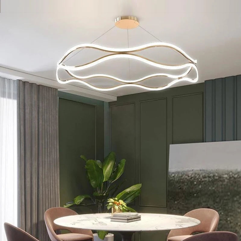 Modern Minimalist Restaurant Chandelier – Nordic Luxury LED Ceiling Light for Living Room, Bedroom & Dining Spaces