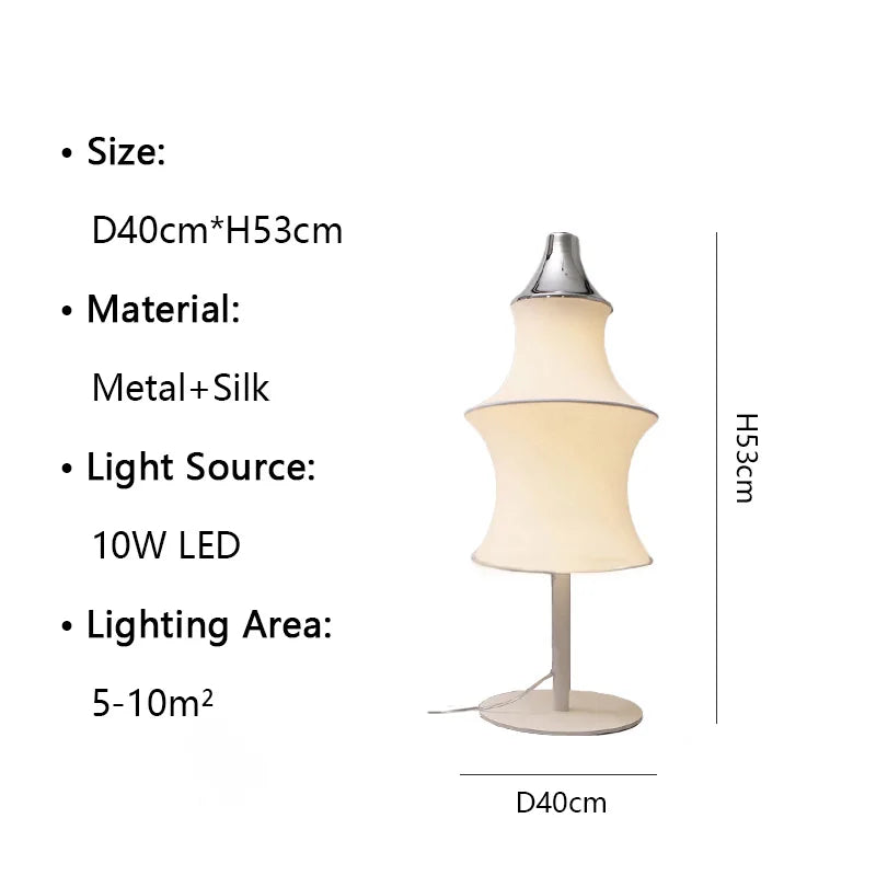 Nordic Minimalist Wabi Sabi Fabric LED Floor Lamp – Japanese Silk-Inspired Corner and Bedside Lighting