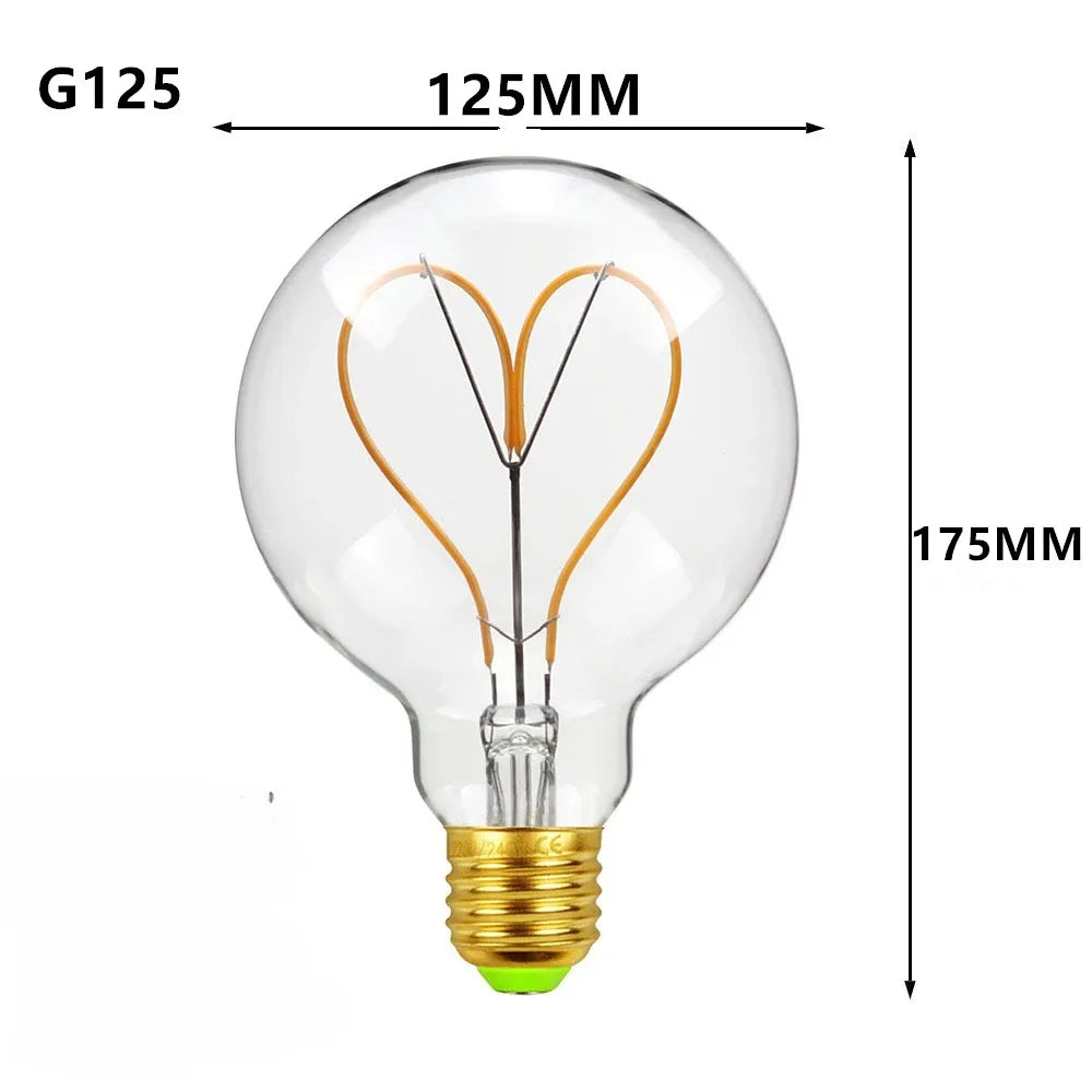 LED Filament Letter Bulb G125 LOVE – Warm Ambient Edison Light for Bedroom and Home Décor