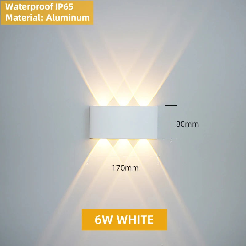 Aluminum Interior Wall Light – Waterproof IP65 LED Up &amp; Down Wall Lamp for Bedroom, Living Room, Garden & Stairs