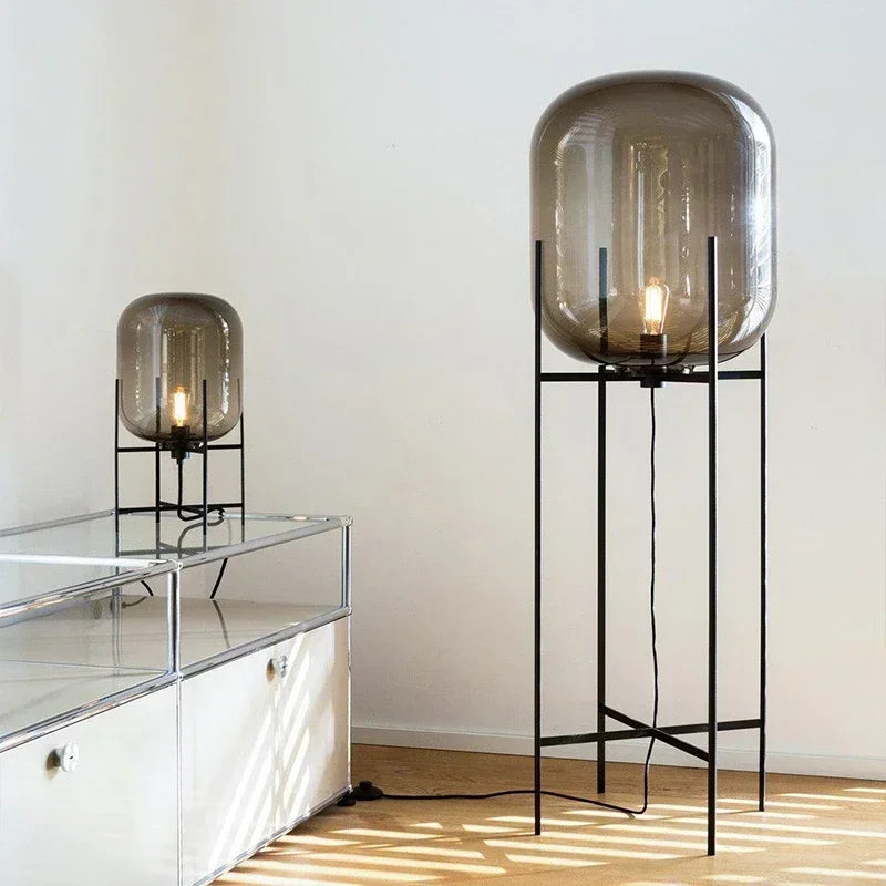 Vintage Glass Floor Lamp – Nordic Standing Light for Living Rooms, Bedrooms, and Corner Decor