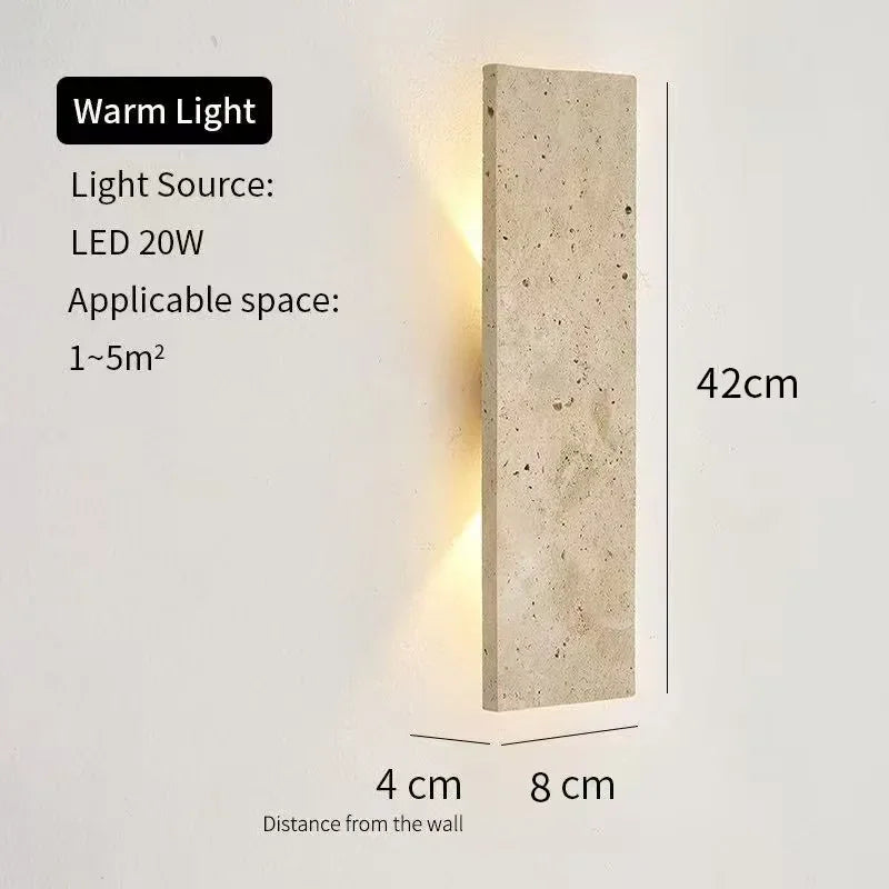Outdoor Waterproof Natural Stone LED Wall Lamp – 18W Modern Strip Light for Exterior and Bedroom Decoration