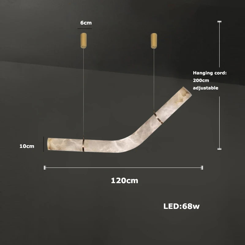 Retro Solid Marble LED Hanging Lamp – DIY Art Deco Chandelier for Dining Room & Living Spaces